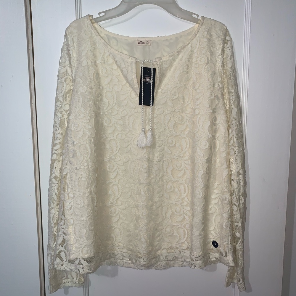 Hollister Long Sleeve Lace Blouse
